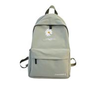HJUGHPN Zaino da donna per adolescenti, zaino per la scuola per ragazze, zaino da donna con stampa, borsa per studenti di medie dimensioni, grande, nero con fiori carini in nylon (verde)
