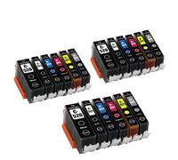 HJXcTRH Cartucce d'inchiostro compatibili PGI-520 CLI-521 PGI520XL CLI521 per stampanti a getto d'inchiostro IP4700 MP980 MP990 MP620 MP630 MX860 IP4600(3 Sets(18pcs))