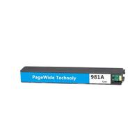 HJXcTRH Cartuccia d'inchiostro compatibile 981 per HP981 981A per stampante PageWide Enterprise Color 556xh 586dn 586f E58650dn E55650(1pcs- Cyan)