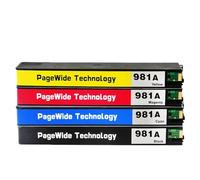 HJXcTRH Cartuccia d'inchiostro compatibile 981 per HP981 981A per stampante PageWide Enterprise Color 556xh 586dn 586f E58650dn E55650(1 Set (4 pcs))