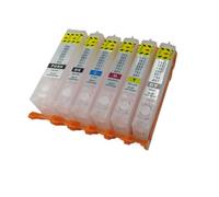 HJXcTRH Cartuccia d'inchiostro riutilizzabile da 6 pezzi compatibile con PGI-250PGBK CLI-251BK per MG6320 MG7120 MG7520 IP8720 con chip ARC