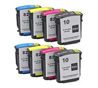 HJXcTRH Set di cartucce d'inchiostro compatibili per 10 82 per plotter DesignJet 500 500ps 800 800ps HP10 HP82 HP500 HP800(For 10 82 2set)