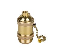 HJXDtech E27 oro base della lampadina del supporto dello zoccolo della lampada con l'interruttore di canale Retro Antico Edison luce ciondolo In ottone massiccio Luce Socket con Staffa per Lampade