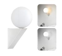 HJXDtech Lampada da Parete Moderna con Globo in Vetro Bianco,Applique a Muro LED E14 3 Temperature (3000K/4500K/6000K) Regolabile per Camera Corridoio Soggiorno (Bianco)