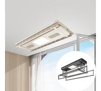 HJYBFA B, Stendino da soffitto salvaspazio, stendibiancheria Elettrico da Parete, in Alluminio e Acciaio, Montato per Lavanderia, Solleva Vestiti