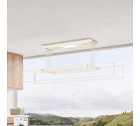 HJYBFA Bianco Latte, stendibiancheria Elettrico da soffitto, Altezza e Lunghezza Regolabili, per Parete, in Alluminio