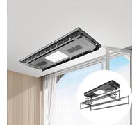 HJYBFA D, Stendino da soffitto salvaspazio, stendibiancheria Elettrico da Parete, in Alluminio e Acciaio, per Lavanderia, Solleva Vestiti