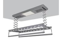 HJYBFA Grigio, Appendiabiti, Stendibiancheria Elettrico da soffitto, Salvaspazio, Articoli per la casa, Illuminazione da Parete per Indumenti, per Balcone e Bagno