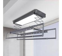 HJYBFA Grigio Ferro, stendibiancheria con Telecomando, stendibiancheria Multifunzionale da Parete e da soffitto, Elettrico, in Alluminio, salvaspazio, per Balcone