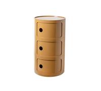 HJYBFA Piccola credenza rotonda in plastica con cassetti, per soggiorno, bagno, salvaspazio, colore giallo, taglia M