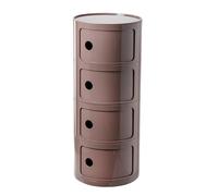 HJYBFA Piccola credenza rotonda in plastica con cassetti, per soggiorno, bagno, salvaspazio, marrone, grande