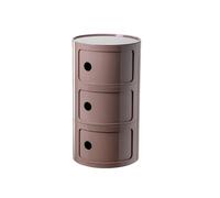 HJYBFA Piccola credenza rotonda in plastica con cassetti, per soggiorno, bagno, salvaspazio, marrone, M