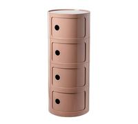 HJYBFA Piccola credenza rotonda in plastica con cassetti, per soggiorno, bagno, salvaspazio, (rosa, grande)