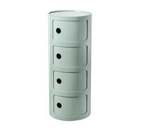 HJYBFA Piccola credenza rotonda in plastica con cassetti, per soggiorno, bagno, salvaspazio, verde