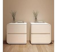HJYBFA Set di 2 cassettiere da Camera da Letto in Stile Minimalista Moderno Doppi cassetti e Design in Pelle - Perfette per camere da Letto e studi