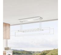 HJYBFA Stendibiancheria da soffitto in Lega di Alluminio capacità 35 kg Altezza e Lunghezza Regolabili Montaggio a Parete per Indumenti