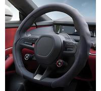 HJYOUXUAN Coprivolante per Renault Captur II, Coprivolante in Pelle Copri Volante Antiscivolo Traspirante Durevole per Donna e Uomo - Accessori Auto Interno,Black