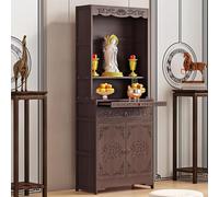 HJYXXSR Mobiletto Personale Per Santuario Buddista, Tavolo Da Meditazione In Bambù, Mensola Per Santuario Con Funzione Di Contenimento, Base Per Riporre Oggetti Sacri 69cm/20.5 inches