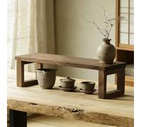 HJYXXSR Scaffale in legno massello, scaffale da scrivania indipendente, espositore per set da tè, scaffale per cosmetici, organizer per condimenti da cucina Walnut 45 * 16 * 17cm/17.7 * 6 * 6.7in