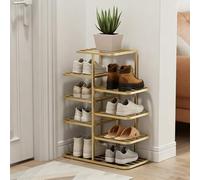 HJYXXSR Scarpiera Verticale, Scaffale in Metallo, Scaffale Semplice Multistrato, Torre per Scarpe da Ingresso, Adatta per Soggiorni, Armadi, Ingressi Gold Five layers
