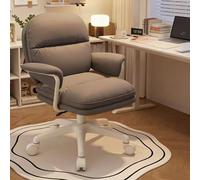 HJYXXSR Sedia per computer in pelle PU, regolabile in altezza, con braccioli imbottiti, girevole, adatta per la casa e lo spogliatoio Gray