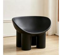 HJYXXSR Sedie a Sdraio Creative Monoposto, Realizzate in Materiale PE, Sgabelli con Gambe di Elefante, Semplici Sedie per Bambini, Adatte a Soggiorni, Camere da Letto, Studi Black L