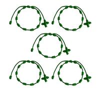 HJYZY 10 pezzi Bracciale Decenario Annodato con Croce Intrecciata Regolabile - Bracciale Rosario con Croce - Multiplo Colore Adatto per Uomini e Donne, 5 inches to 8.5 inches, Nylon, Non è una pietra