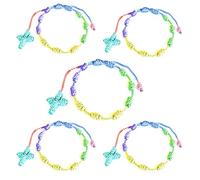 HJYZY 10 pezzi Bracciale Decenario Annodato con Croce Intrecciata Regolabile - Bracciale Rosario Multiplo Colore Adatto per Uomini e Donne, 9 inch, Nylon