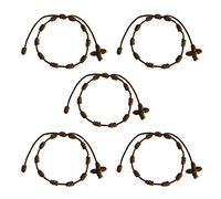 HJYZY 10 pezzi Bracciale Decenario Anudado con Croce Intrecciata Bracciale Rosario Regolabile - Multiplo Colore Adatto per Uomini e Donne, 5-8.5 inches, Nylon, Non pietra preziosa