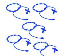 HJYZY 10 pezzi Bracciale Decenario Anudado con Croce Intrecciata Bracciale Rosario Regolabile - Multiplo Colore Adatto per Uomini e Donne, 8.5 inches, Nylon, Non pietra preziosa