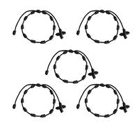 HJYZY 10 pezzi Bracciale Decenario Anudado con Croce Intrecciata Bracciale Rosario Regolabile - Multiplo Colore Adatto per Uomini e Donne, 5-8.5 inches, Nylon