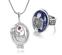HJYZY 12 pz The Vampire Jewelry Elena Gilbert Apertura Verbena Medaglione Collana Vintage Damon Stefan Salvatore Sole Famiglia Anelli con adesivi
