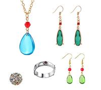HJYZY 14 pezzi Anime Howl's Moving Castle Collana Anello Set Costume Gioielli Orecchini a Goccia Accessori Adesivi Anime Regali per i fan