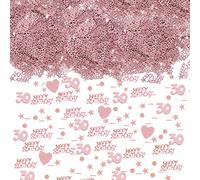 HJYZY 1650 coriandoli in oro rosa con scritta "Happy Birthday", 1/13/16/18/20/21/30/40/50/60/70/80/90, perfetti per decorazioni da tavola, forniture per feste (30)
