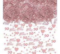 HJYZY 1650 coriandoli in oro rosa con scritta "Happy Birthday", 1/13/16/18/20/21/30/40/50/60/70/80/90, perfetti per decorazioni da tavola, forniture per feste (90)