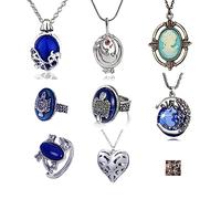 HJYZY 18 pezzi The Vampire Necklaces Elena Daylight Walking Signet Damon's Ring Elena Gilbert Daywalking Katherine Sapphire Crystal Pendant Necklaces Sticker Set