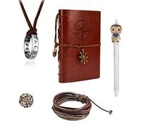 HJYZY 29 pz Uncharted 4 diario di scrittura in pelle Noteboo Note penna marrone vintage ricaricabile diario di viaggio Drake adesivi anello collana retrattile braccialetto in pelle