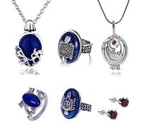HJYZY 6 pezzi The Vampire Jewellery Elena Daylight Walking Signet Damon's Stefan Ring Gilbert apertura verbena medaglione collana ciondolo collana Daywalking Katherine set
