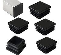 HJYZY 6 tappi di copertura per tubo quadrato 80 x 80 mm per tubi metallici, inserto per recinzioni per pali e mobili, colore nero