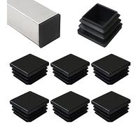 HJYZY 6 tappi lamellari per tubi quadrati, 60 x 60 mm, in plastica, colore nero, tappo quadrato per tubo quadrato