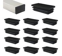 HJYZY 60 x 40mm Tappo per Tubo Rettangolare nero Cappucci Terminali Tappi Lamellari per Tubi Quadrati per Tubi di Ferro/Mobili/Trampolino/Sedia 18 pezzi