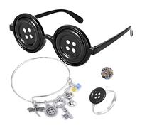 HJYZY Anime Coralim Button Eyes Occhiali Set Libellula Braccialetto Halloween Cosplay Costume Accessori con Adesivi 13 Pz