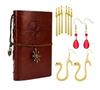HJYZY Anime OP Jewelry Accessorio Boa Hancock Snake Orecchini Zoro Orecchini Set Pelle Legato Pirata Diario Scrittura Notebook con Adesivi 14 Pz, Metallo, Nessuna pietra preziosa