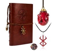 HJYZY Berser.k Behelit - Collana in pelle per giornali, quaderni, accessori per cosplay con adesivi da 13 pezzi, in metallo, senza gemma, Metallo, Nessuna pietra preziosa