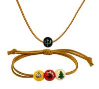 HJYZY Camp Half Blood Percy Collana Anas Braccialetto di perline di legno Mitologia greca Olympians Dei Accessori per i fan 2 pezzi, 1, Legno, Nessuna pietra preziosa