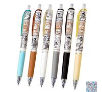 HJYZY Carino gatto penna 0,5 mm gel Kawaii penne anime penna a sfera inchiostro nero 0,5 mm anime adesivi 16 pezzi