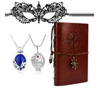 HJYZY - Costume da vampiro Katherine per cosplay, accessorio di gioielleria, maschera da maschere, per donna, diario Elena, quaderno Stefan Family Crest, collana di 4 pezzi, 1, Metallo, Senza pietra