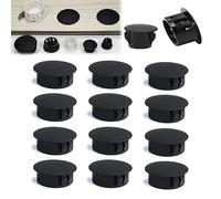 HJYZY Diverse misure - Tappi per fori in plastica di nylon, foro rotondo per fori per armadio, colore nero (45 mm - 12 pezzi)