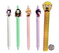 HJYZY Penna gel Demon Slayer Cartoon Animal Penne colorate Righello Dritto Demon Slayer Adesivi per fan Regali 30 pz