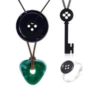 HJYZY Set di gioielli Coralime da 4 pezzi, con anello e ciondolo a forma di occhio, collana con pietra per costume di Halloween, cosplay, accessori per film e travestimenti, 1, Resina, Nessuna pietra